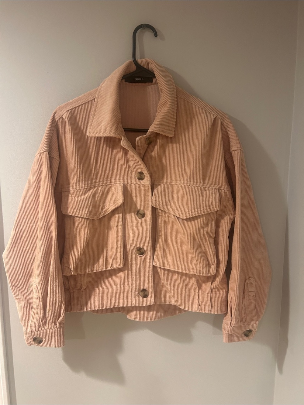 Forever 21 Blush Pink Corduroy Crop Jacket